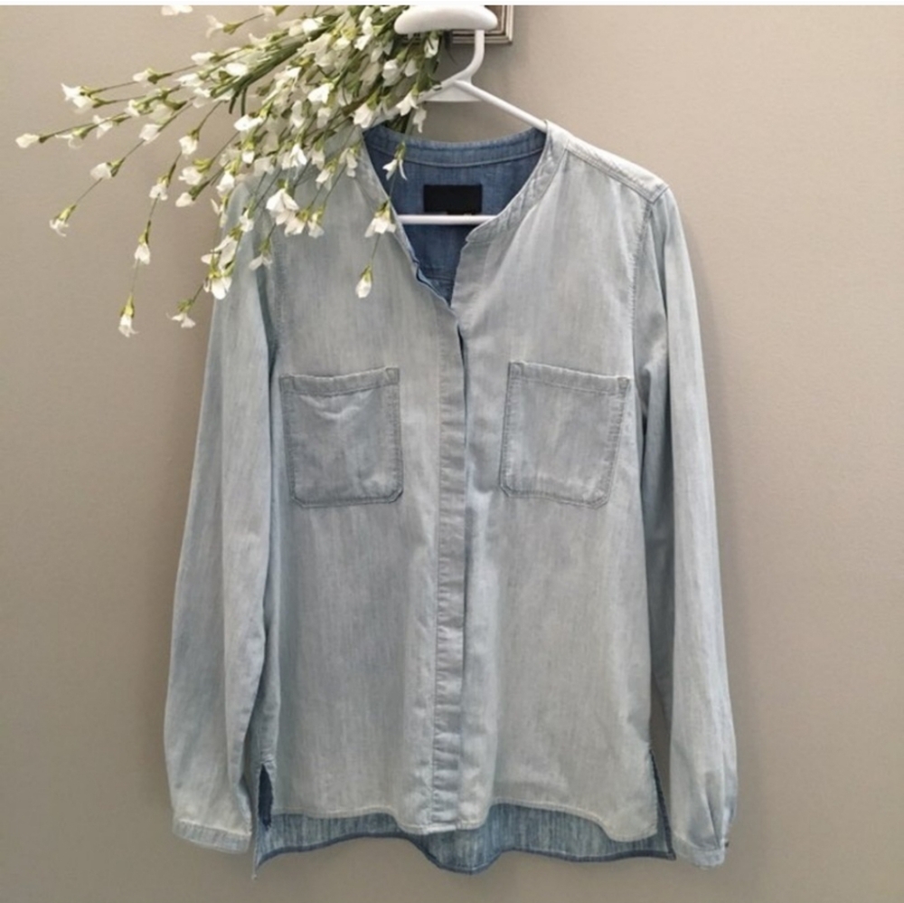 Vince Light Blue Button Down Chambray Shirt - Picture 3 of 8